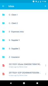 Xero App Android File Inbox List