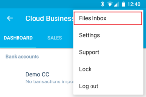 Xero App Android Files Inbox Menu