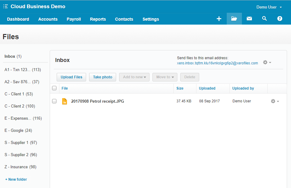 Xero File Library Folder Structure with Prefix