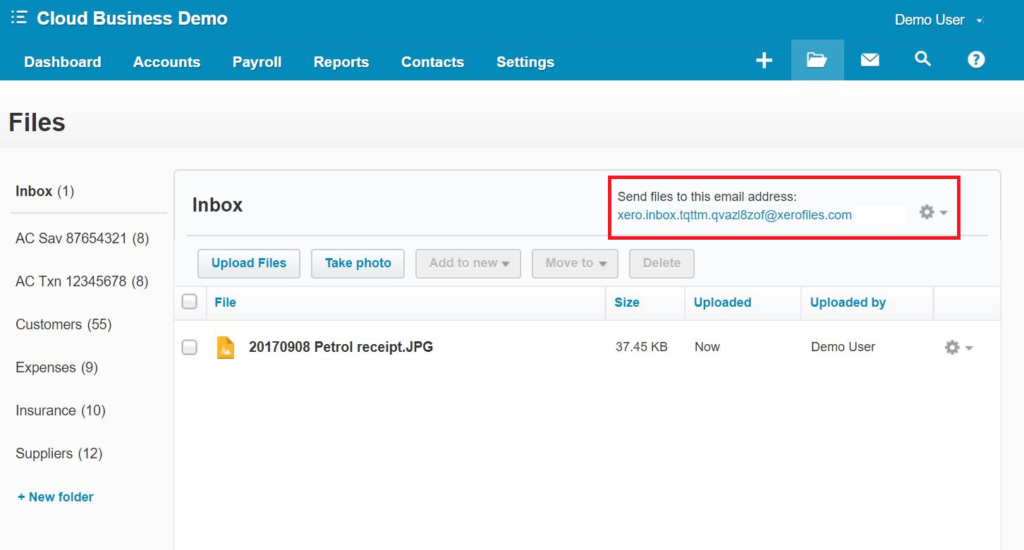 Xero Files Library Email Address